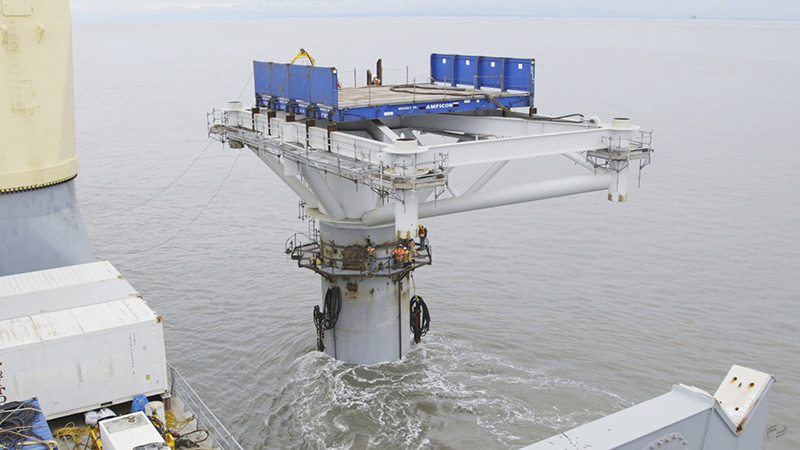 Deutsche-Oel-Gas-Monopod-Plattform-Alaska-Aufbau